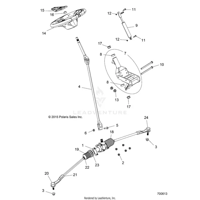 Steering: Manual Asm. - 2019 Polaris Rzr S 900 1