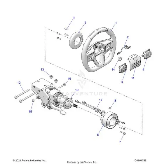 Steering: Upper Premium/Deluxe - 2022 Polaris Rzr Pro Xp Ultimate Evap 1