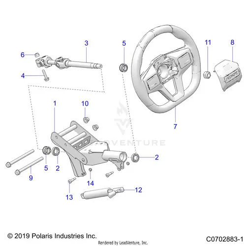 Steering: Upper Standard - 2021 Polaris Rzr Pro Xp 4 Sport 1