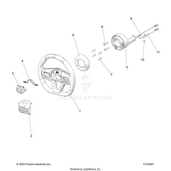 Steering: Wheel - 2023 Polaris Rzr Pro R Sport/Premium 1