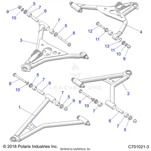 Suspension: Front Control Arms - 2021 Polaris Rzr 900 Trail/Trail S 1