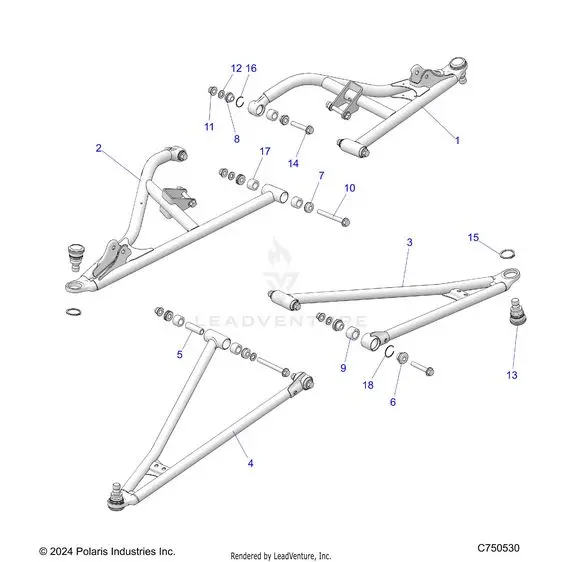 Suspension: Front Control Arms - 2025 Polaris Rzr Xp 1000 Premium 1
