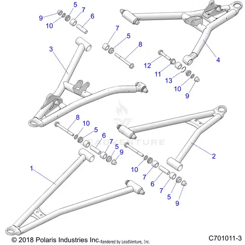 Suspension: Front Control Arms - 2026 Polaris Rzr 900 Trail S Sport 1