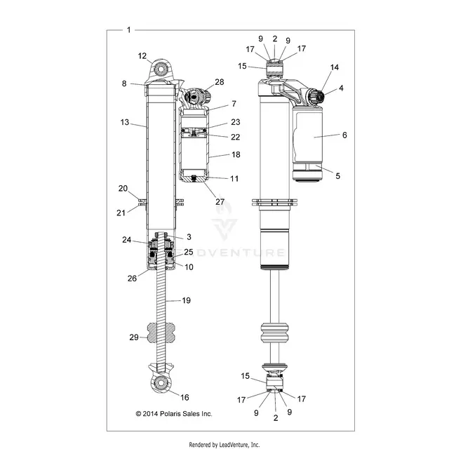 Suspension: Front Shock - 2015 Polaris Rzr S 900 1