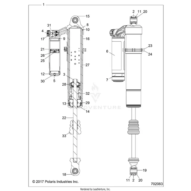 Suspension: Front Shock (4) - 2018 Polaris Rzr Xp Turbo 1