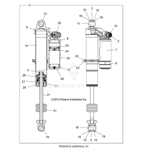 Suspension: Front Shock Internals - 2015 Polaris Rzr 900/900 Eps 1
