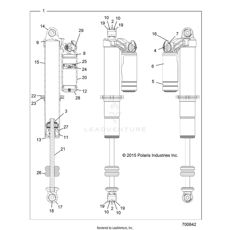 Suspension: Front Shock Internals - 2016 Polaris General 1000 Eps 1