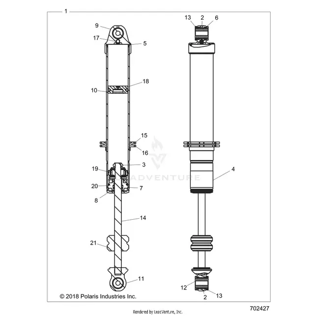 Suspension: Front Shock Internals - 2019 Polaris Rzr S 900 1