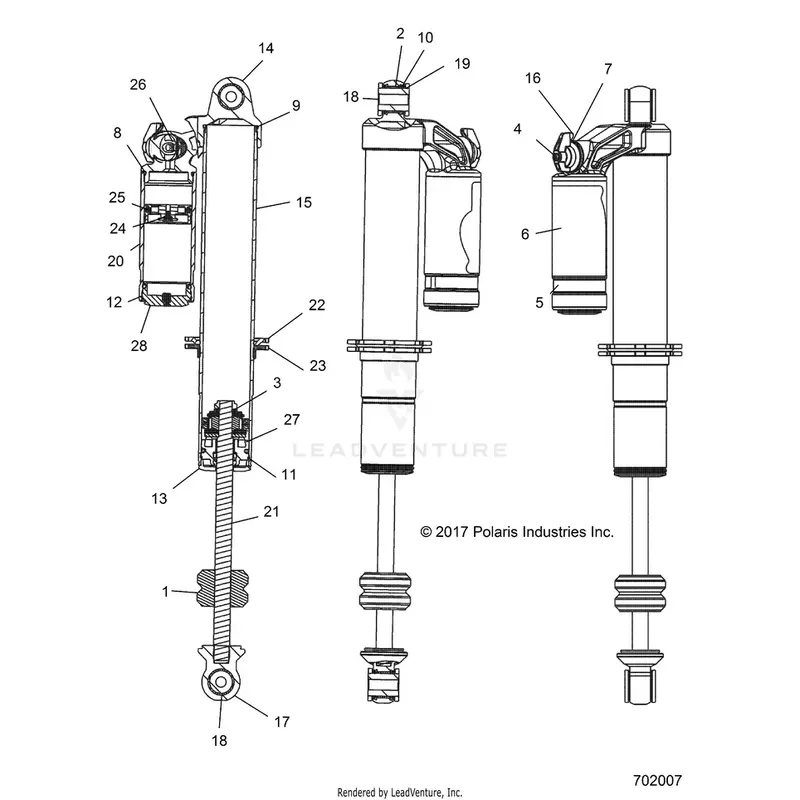 Suspension: Front Shock Internals - 2022 Polaris General 4 1000 Deluxe Ride Command 1