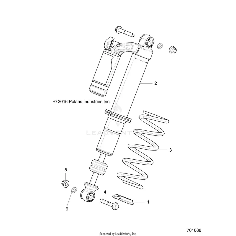 Suspension: Front Shock Mounting (2) - 2018 Polaris General 1000 Eps 1