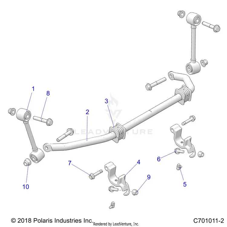 Suspension: Front Stabilizer Bar - 2021 Polaris General 1000 Deluxe Ride Command 1