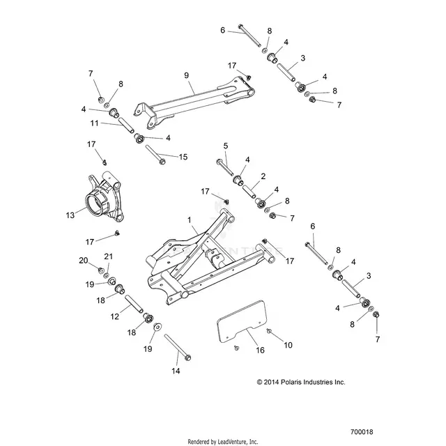 Suspension: Rear Control Arms - 2015 Polaris Rzr 4 900 1