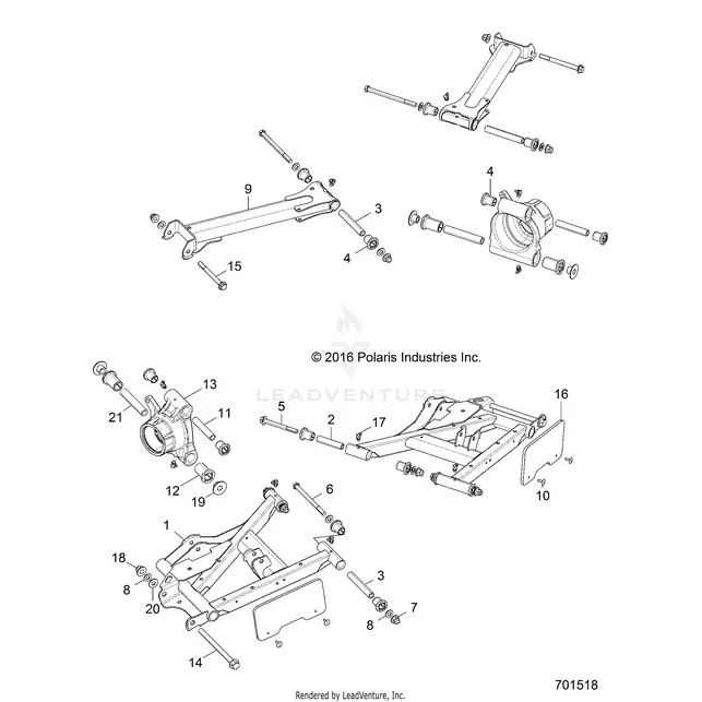 Suspension: Rear Control Arms - 2015 Polaris Rzr S 900 1