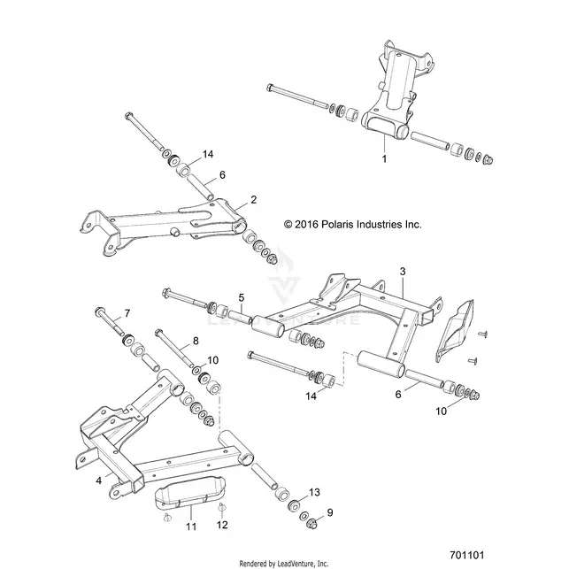 Suspension: Rear Control Arms - 2017 Polaris Rzr 4 900 1