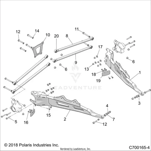 Suspension: Rear Control Arms - 2019 Polaris Rzr Xp 4 Turbo S Velocity 1