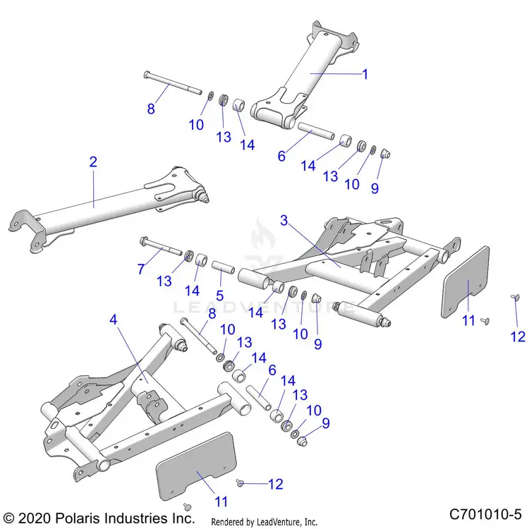 Suspension: Rear Control Arms - 2021 Polaris General 1000 Deluxe Eps 1