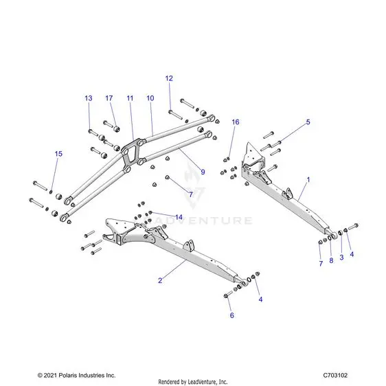 Suspension: Rear Control Arms - 2026 Polaris Rzr Xp 1000 Ultimate 1