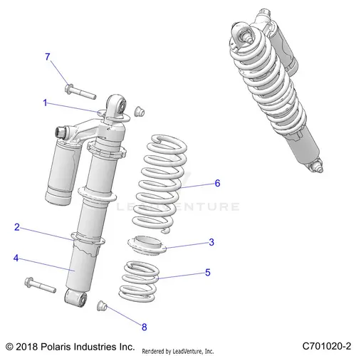 Suspension: Rear Shock (2) - 2023 Polaris Rzr 900 Trail 1
