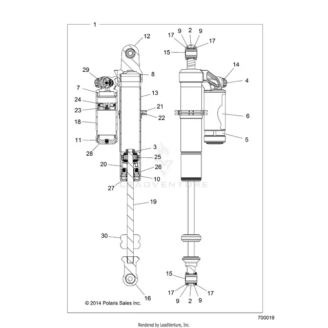 Suspension: Rear Shock - 2015 Polaris Rzr 4 900 1