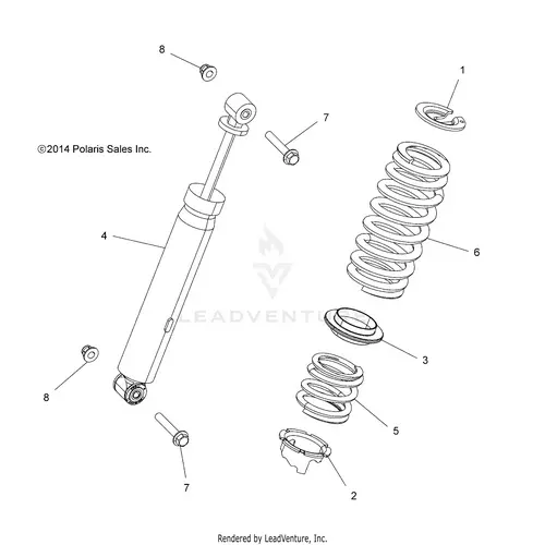 Suspension: Rear Shock - 2015 Polaris Rzr 900/900 Eps 1