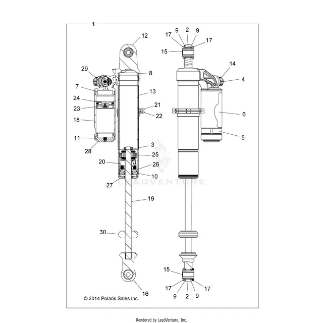 Suspension: Rear Shock - 2015 Polaris Rzr S 900 1