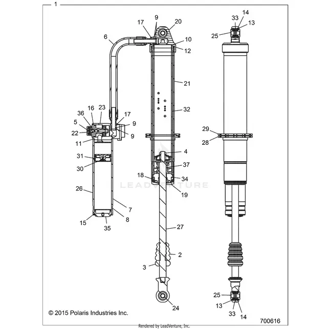 Suspension: Rear Shock - 2017 Polaris Rzr Xp Turbo 1