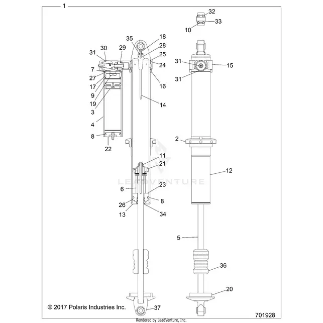 Suspension: Rear Shock - 2021 Polaris Rzr Xp Turbo 1