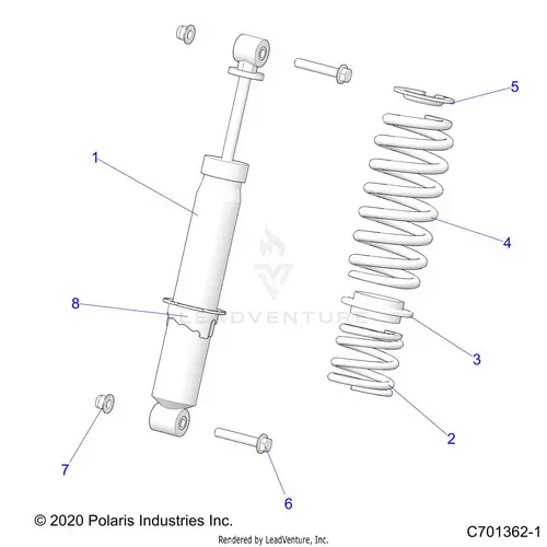 Suspension: Rear Shock - 2022 Polaris Rzr 900 Trail 1