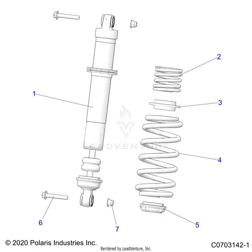 Suspension: Rear Shock (3) - 2021 Polaris Rzr 900 Trail/Trail S 1