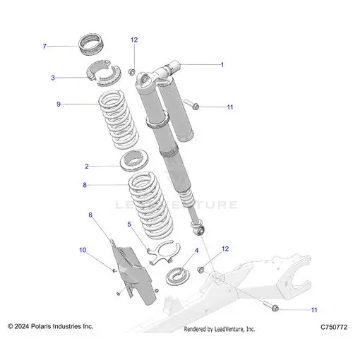 Suspension: Rear Shock And Mounting - 2025 Polaris Rzr Pro Xp Premium 1