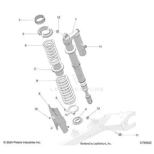 Suspension: Rear Shock And Mounting - 2026 Polaris Rzr Pro Xp 4 Sport 1