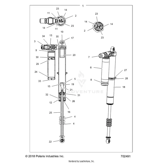 Suspension: Rear Shock Internals (2) - 2019 Polaris Rzr Turbo 4 1