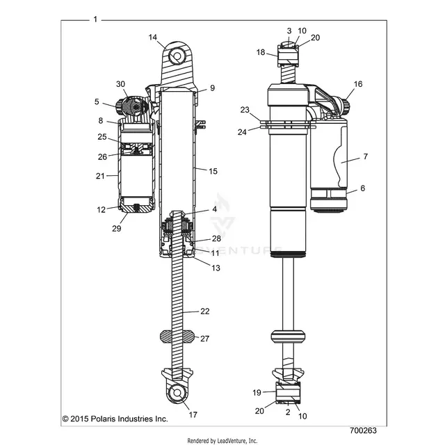 Suspension: Rear Shock Internals - 2016 Polaris Rzr 900/900 Eps 1