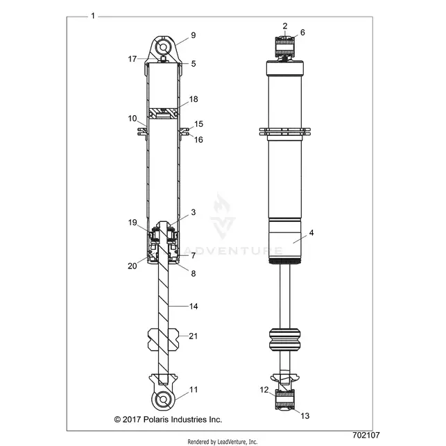 Suspension: Rear Shock Internals - 2016 Polaris Rzr S 900 1