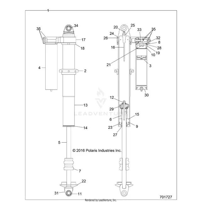 Suspension: Rear Shock Internals - 2017 Polaris Rzr Xp 4 1000 1