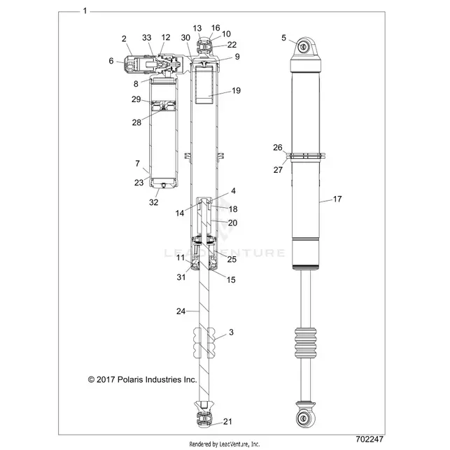 Suspension: Rear Shock Internals - 2018 Polaris Rzr Xp 4 Turbo 1