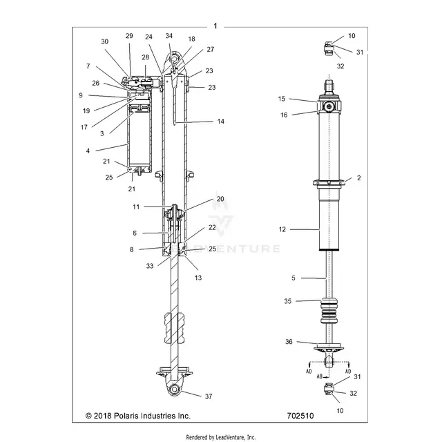 Suspension: Rear Shock Internals - 2019 Polaris Rzr Xp 1000 1