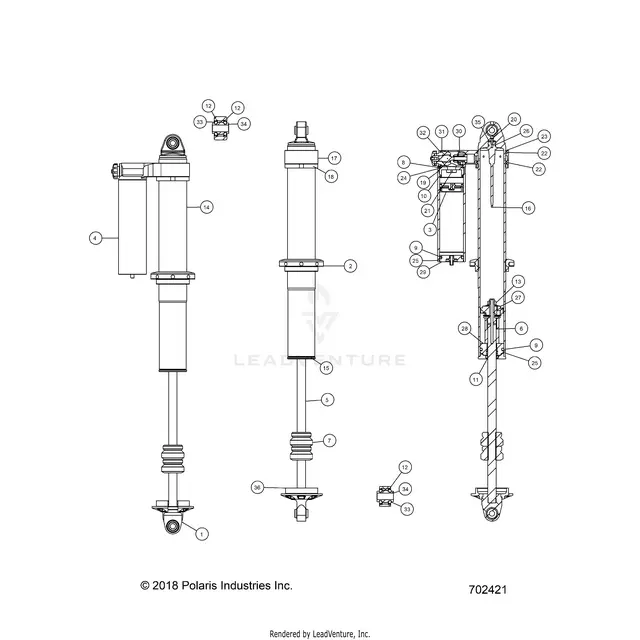 Suspension: Rear Shock Internals - 2022 Polaris Rzr Xp 1000 Trails & Rocks 1