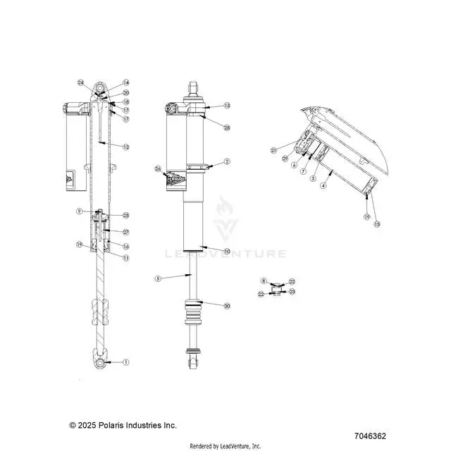 Suspension: Rear Shock Internals - 2026 Polaris Rzr Xp 1000 Ultimate 1