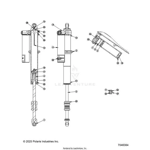 Suspension: Rear Shock Internals - 2026 Polaris Rzr Xp 4 1000 Sport 1
