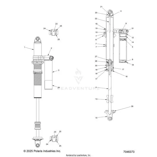 Suspension: Rear Shock Internals - 2026 Polaris Rzr Xp S 4 1000 Sport 1