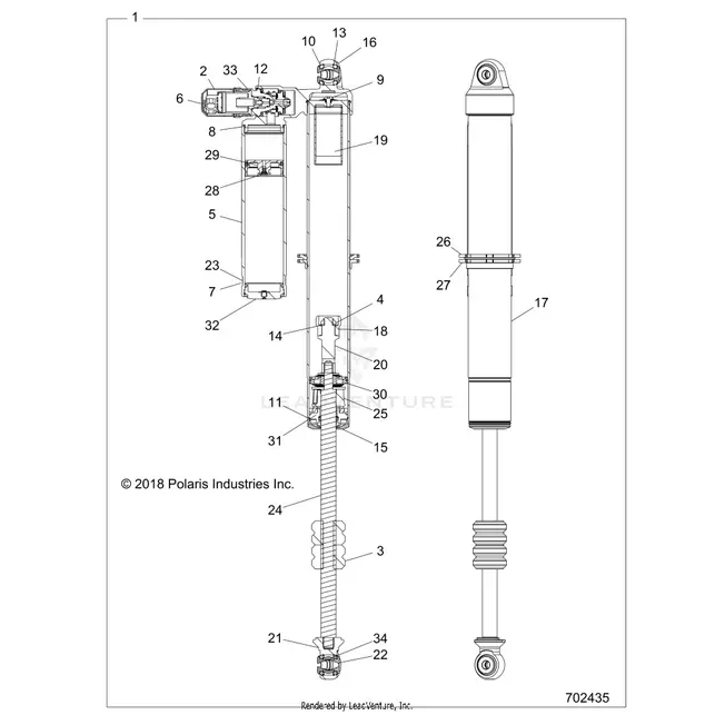 Suspension: Rear Shock Internals {From - 2018 Polaris Rzr Xp 4 Turbo 1