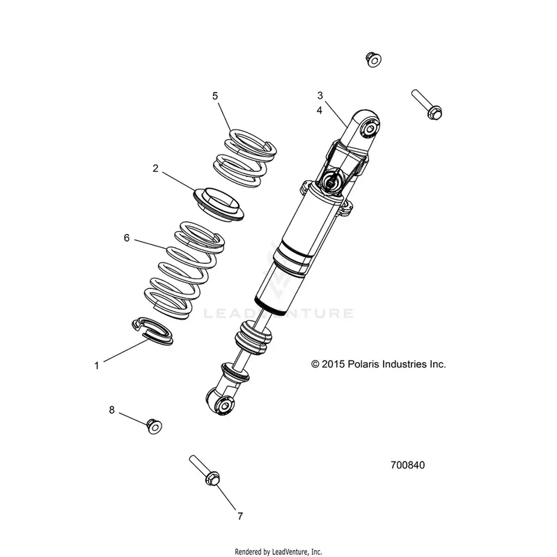 Suspension: Rear Shock Mounting (2) - 2016 Polaris General 1000 Eps 1
