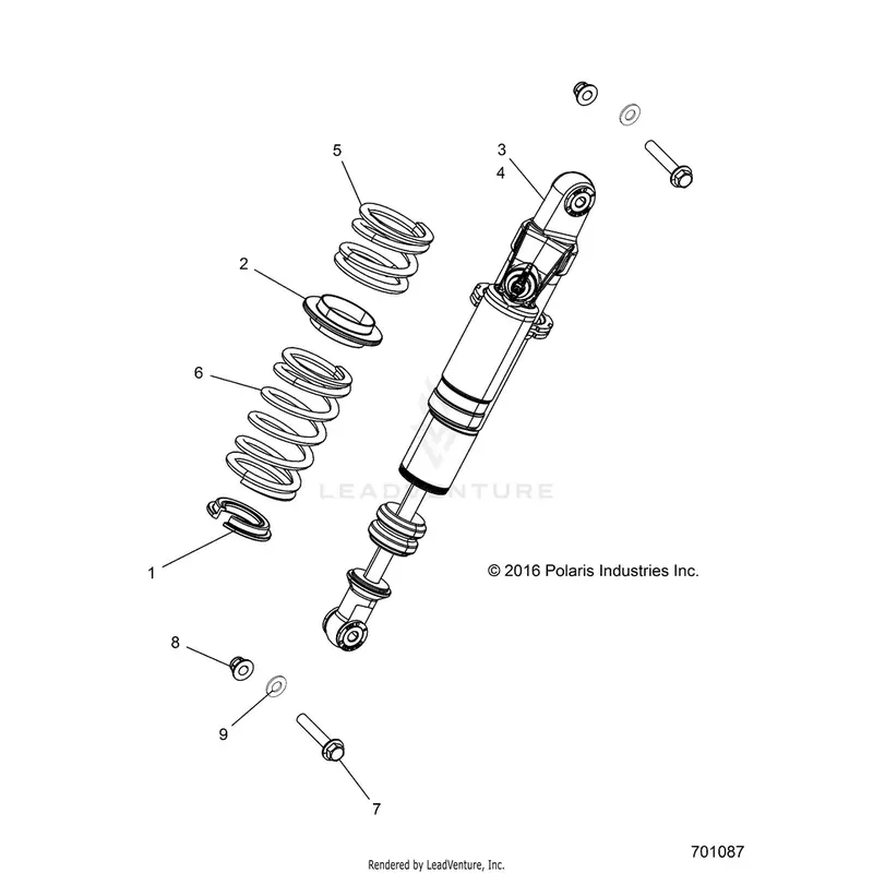 Suspension: Rear Shock Mounting (2) - 2019 Polaris General 1000 Eps 1