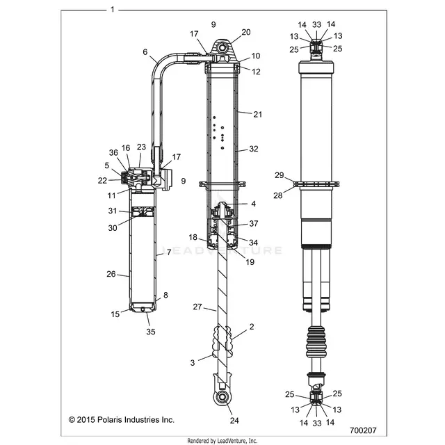 Suspension: Rear Shock Mounting  - 2015 Polaris Rzr Xp 1000 1