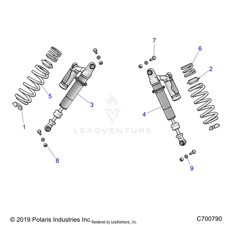 Suspension: Rear Shock Mounting - 2020 Polaris General 1000 Deluxe Ride Command 1