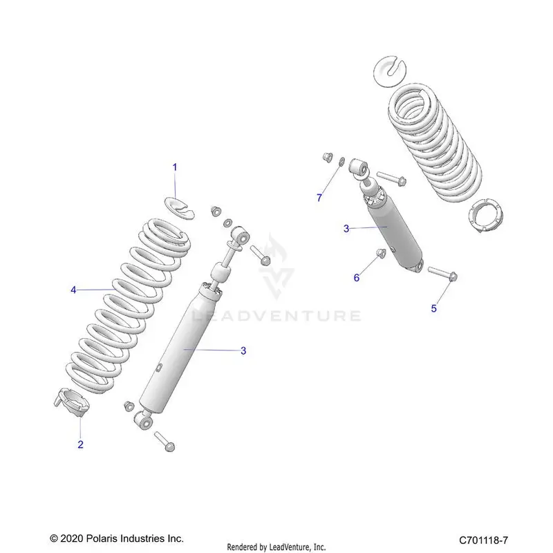 Suspension: Rear Shock Mounting - 2023 Polaris General 1000 Sport 1