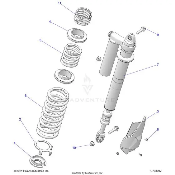 Suspension: Rear Shock Mounting - 2024 Polaris Rzr Xp 1000 Premium 1