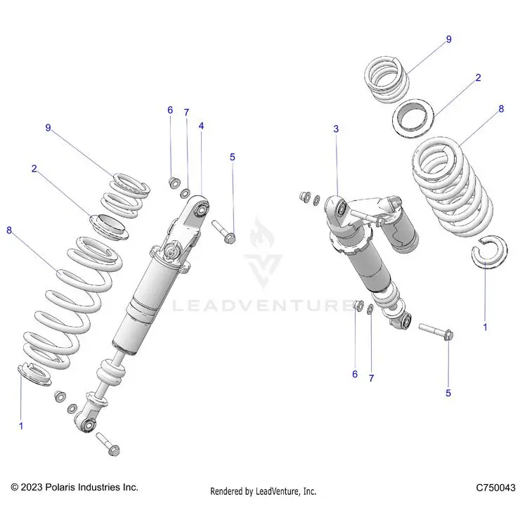 Suspension: Rear Shock Mounting - 2026 Polaris General 1000 Premium 1