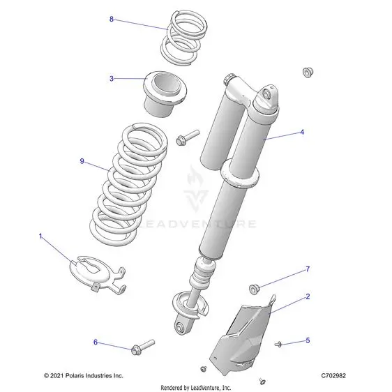 Suspension: Rear Shock Mounting Standard/Premium - 2022 Polaris Rzr Turbo R Sport 1